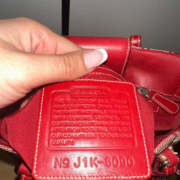 Rare y2k Coach Legacy Red Canvas Lunch Tote - Picture 7 of 7